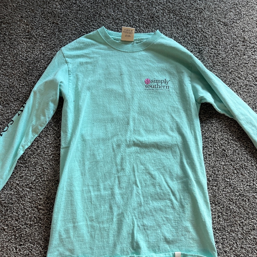 teal simply southern long sleeve